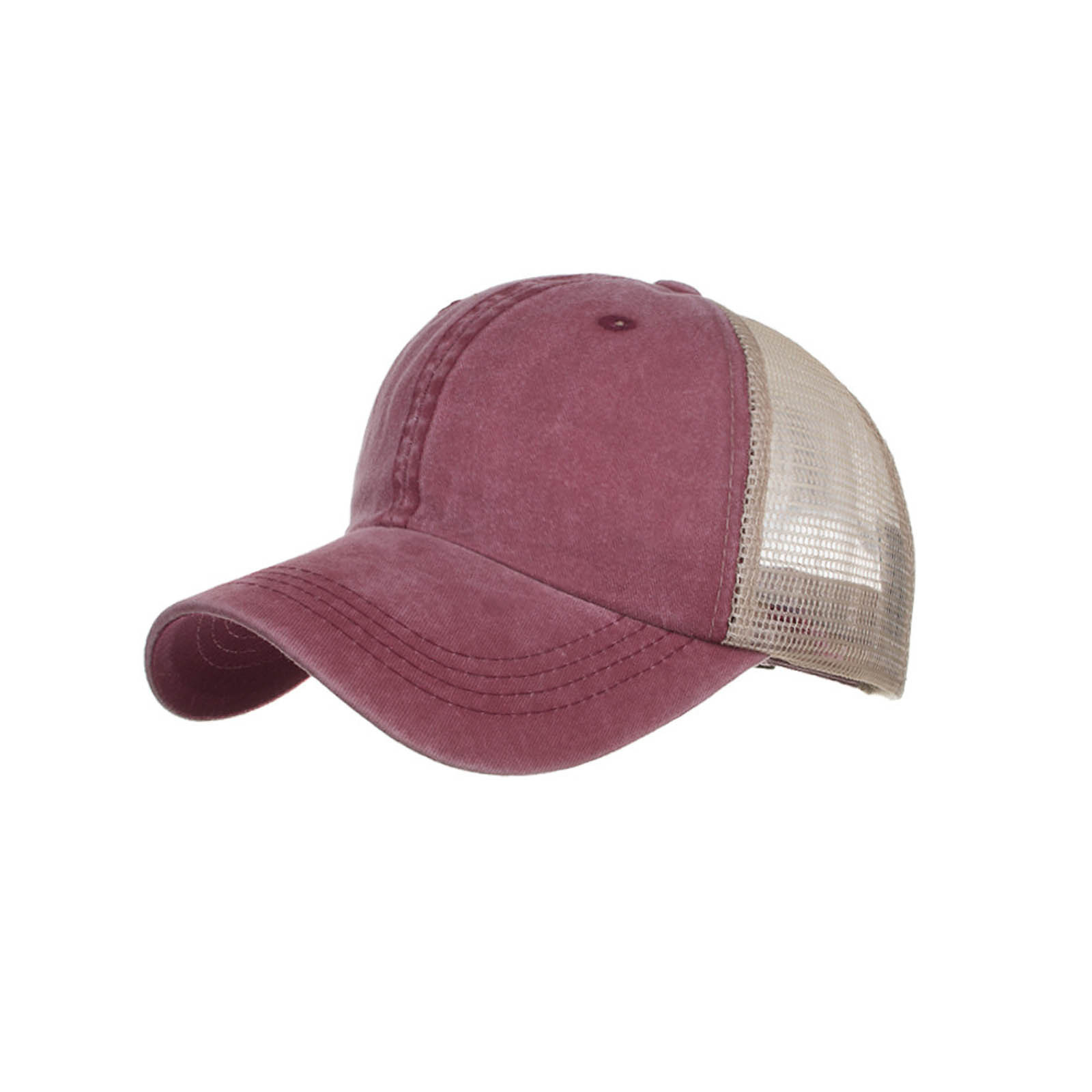 thumbnail image 2 of Gorra de béisbol para hombre - Malla lavada - Sombrero para el sol - Ajustable - Color liso - Talla única - Poliéster, 2 of 4